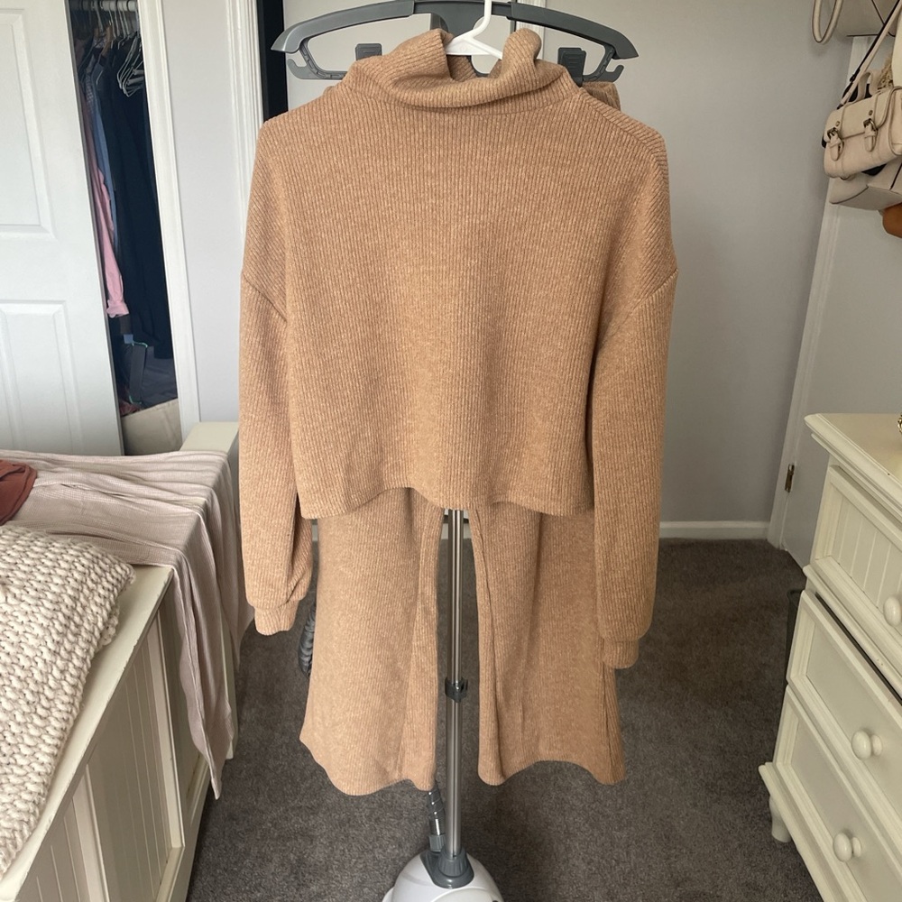 Cozy Tan Turtleneck Sweater